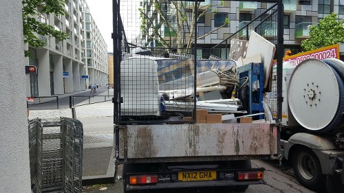 Recyclable construction materials being sorted on site